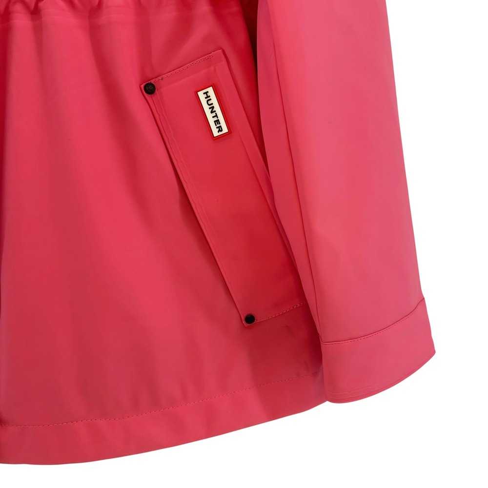 HUNTER Waterproof Rubberized Hooded Rain Jacket • Medium • coral pink chic - Picture 3 of 10
